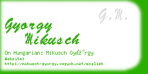 gyorgy mikusch business card
